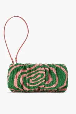 HANDBAGS STAUD - BEADED BEAN BAG EMERALD ACID SWIRL