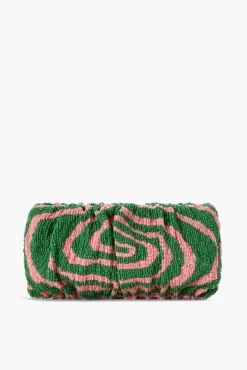 HANDBAGS STAUD - BEADED BEAN BAG EMERALD ACID SWIRL