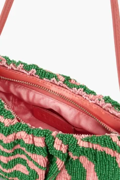 HANDBAGS STAUD - BEADED BEAN BAG EMERALD ACID SWIRL