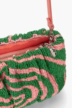 HANDBAGS STAUD - BEADED BEAN BAG EMERALD ACID SWIRL