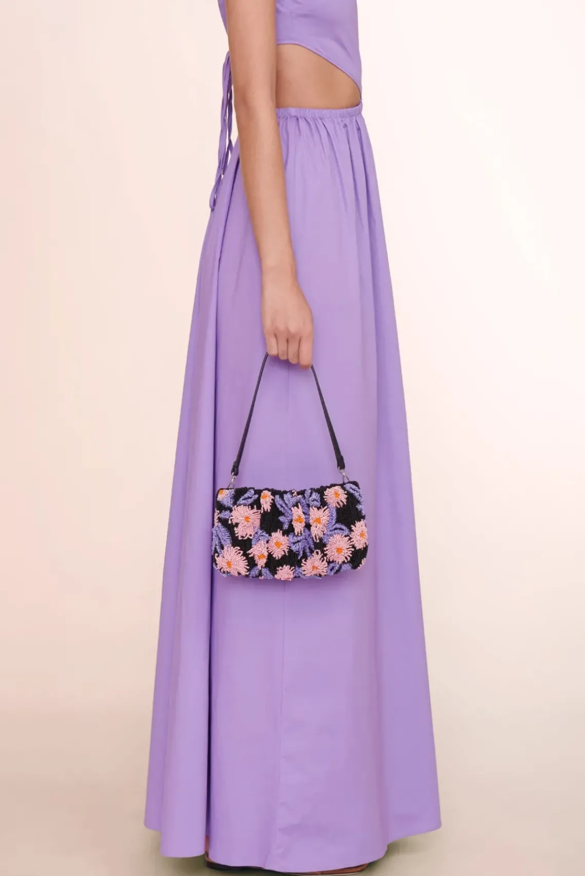 HANDBAGS STAUD - BEADED BEAN BAG QUARTZ ACID FLORAL