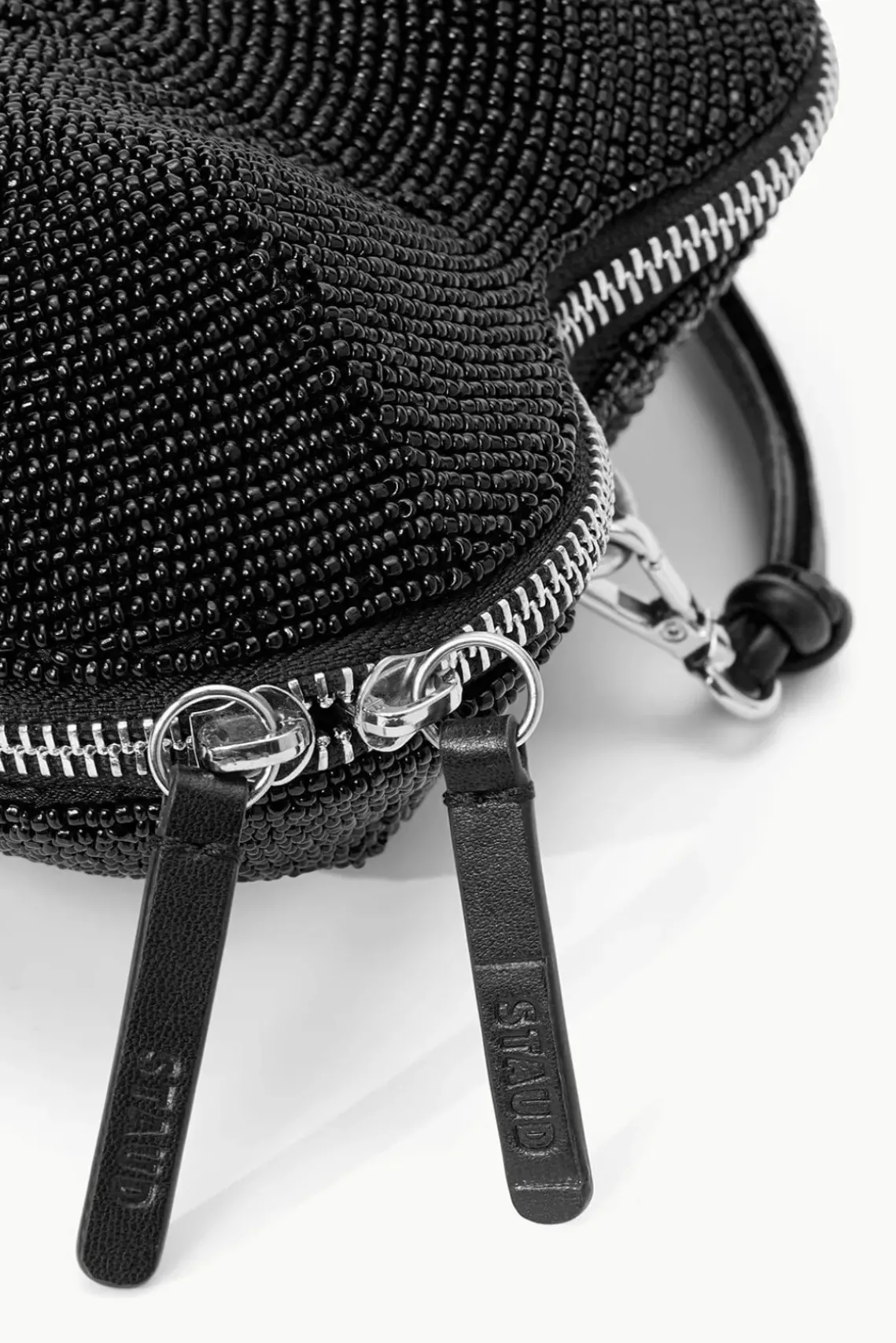 BRIDE STAUD Bridal Accessories- BEADED HEART CLUTCH BLACK