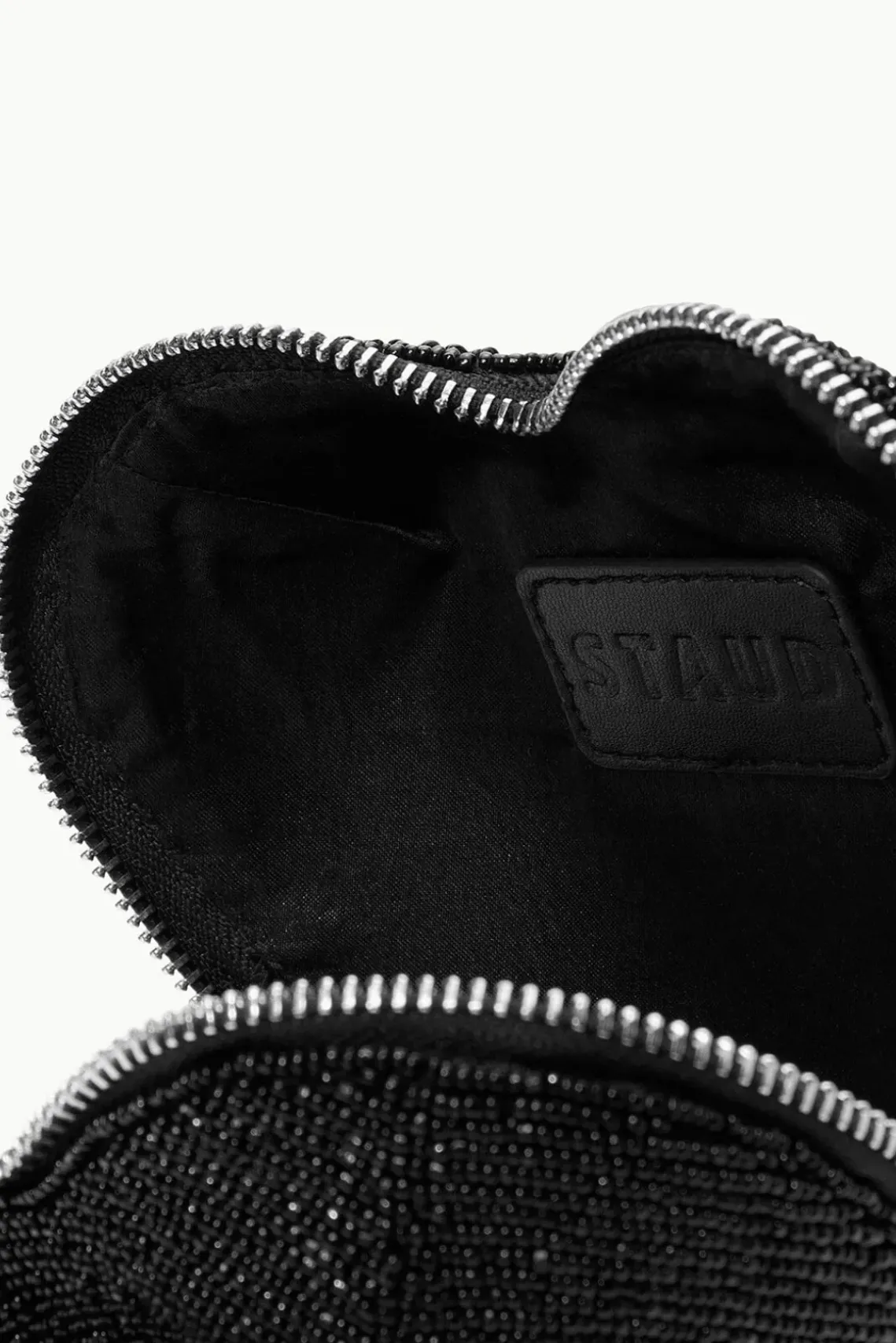BRIDE STAUD Bridal Accessories- BEADED HEART CLUTCH BLACK
