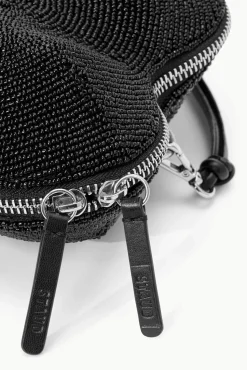 HANDBAGS STAUD - BEADED HEART CLUTCH BLACK