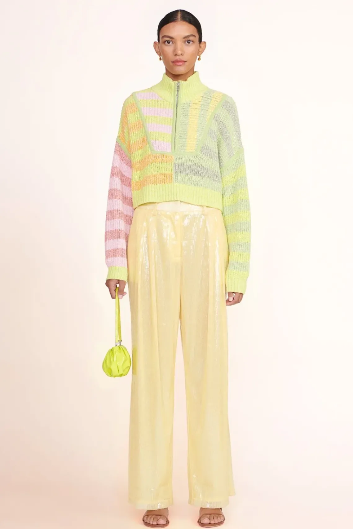 HANDBAGS STAUD - BEAN BAG PATENT CITRON