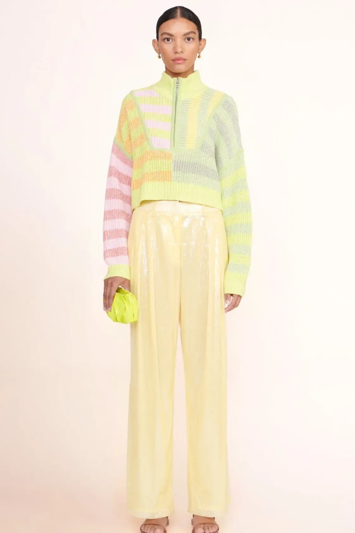 HANDBAGS STAUD - BEAN BAG PATENT CITRON