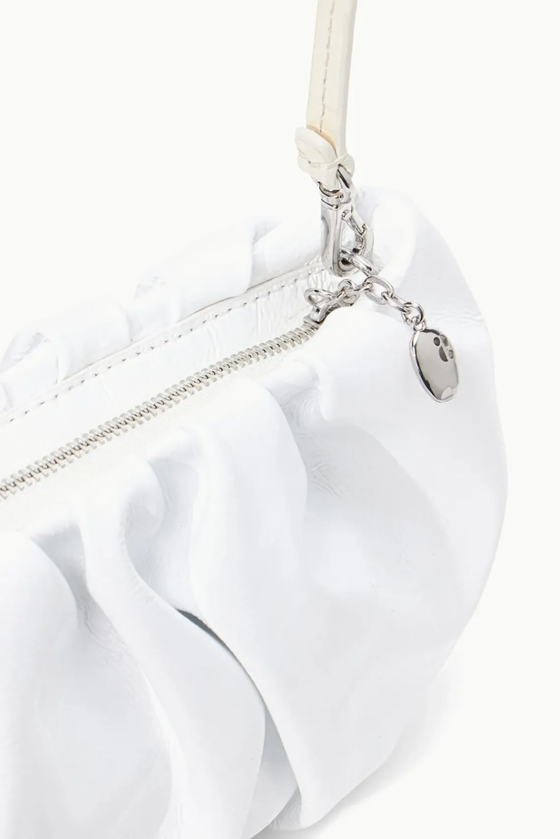 HANDBAGS STAUD - BEAN BAG PATENT WHITE