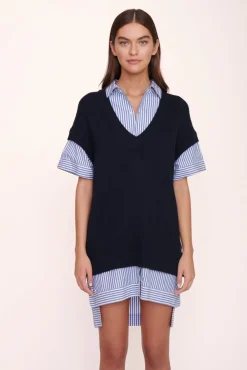 CLOTHING STAUD - BRIDGET DRESS NAVY/BLUE WHITE STRIPE NAVY BLUE WHITE STRIPE
