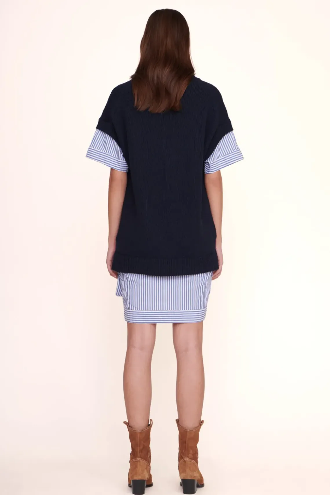 CLOTHING STAUD - BRIDGET DRESS NAVY/BLUE WHITE STRIPE NAVY BLUE WHITE STRIPE