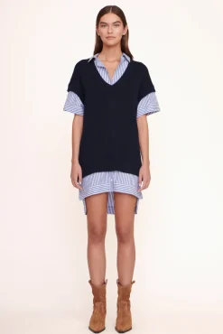 CLOTHING STAUD - BRIDGET DRESS NAVY/BLUE WHITE STRIPE NAVY BLUE WHITE STRIPE