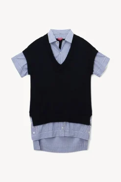 CLOTHING STAUD - BRIDGET DRESS NAVY/BLUE WHITE STRIPE NAVY BLUE WHITE STRIPE