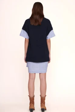 CLOTHING STAUD - BRIDGET DRESS NAVY/BLUE WHITE STRIPE NAVY BLUE WHITE STRIPE