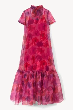 CLOTHING STAUD - CALLUNA DRESS MAGENTA PAINTED FLORAL