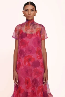 BRIDE STAUD Occasion Dresses- CALLUNA DRESS MAGENTA PAINTED FLORAL
