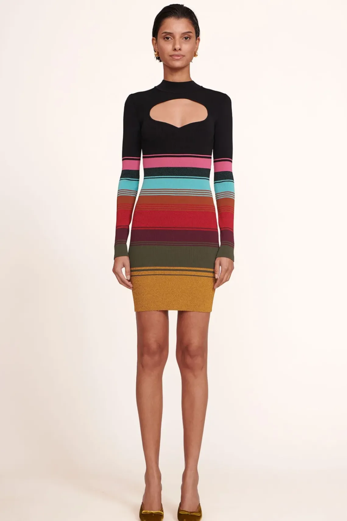 CLOTHING STAUD - CLARA DRESS MOSAIC STRIPE