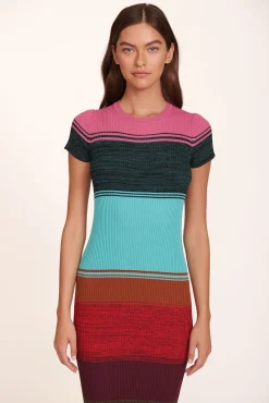 CLOTHING STAUD - COLLEEN DRESS MOSAIC STRIPE
