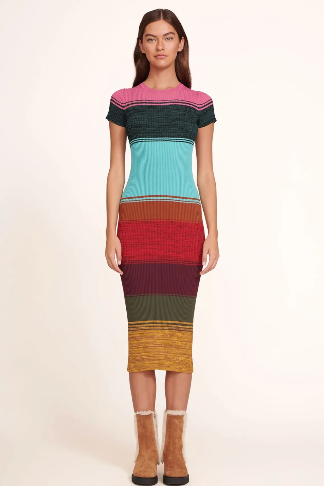 CLOTHING STAUD - COLLEEN DRESS MOSAIC STRIPE