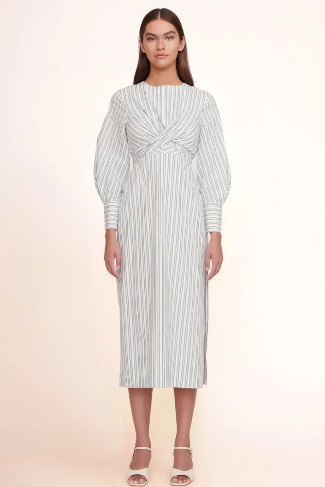 CLOTHING STAUD - CROSSHILL DRESS MOSS STRIPE