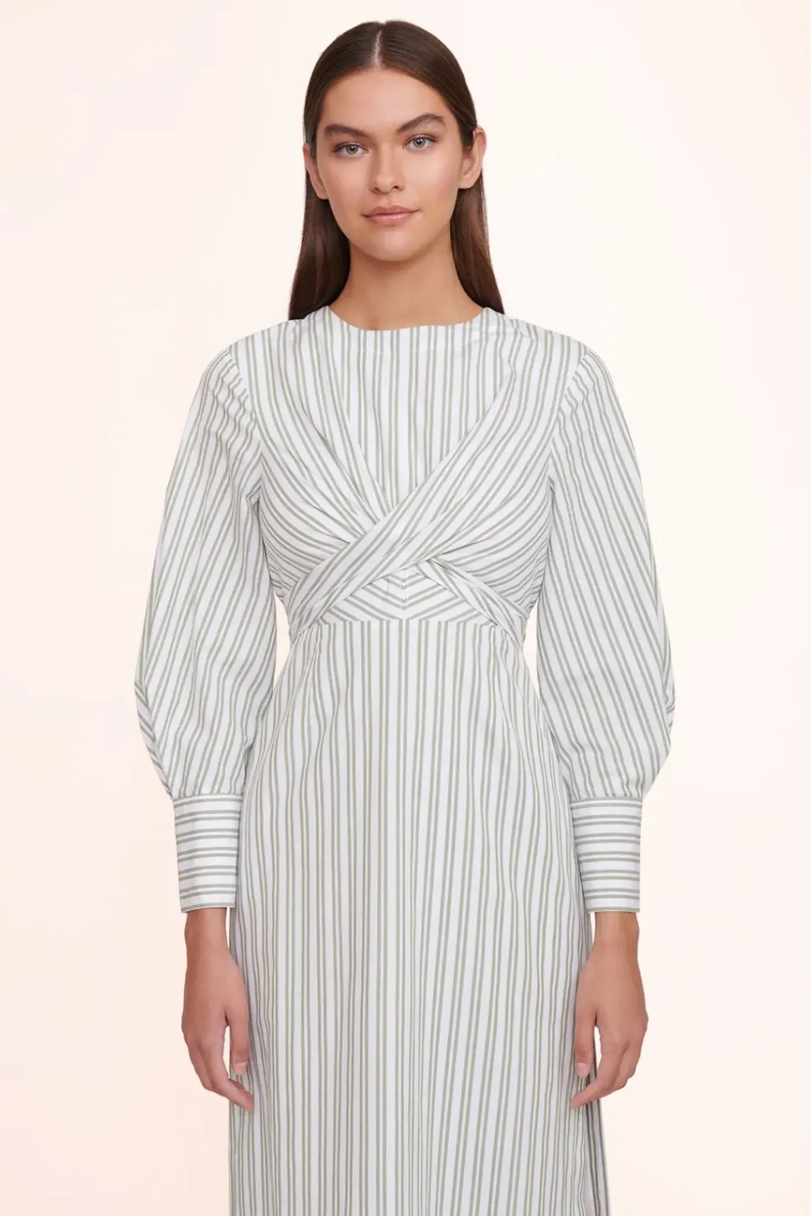 CLOTHING STAUD - CROSSHILL DRESS MOSS STRIPE