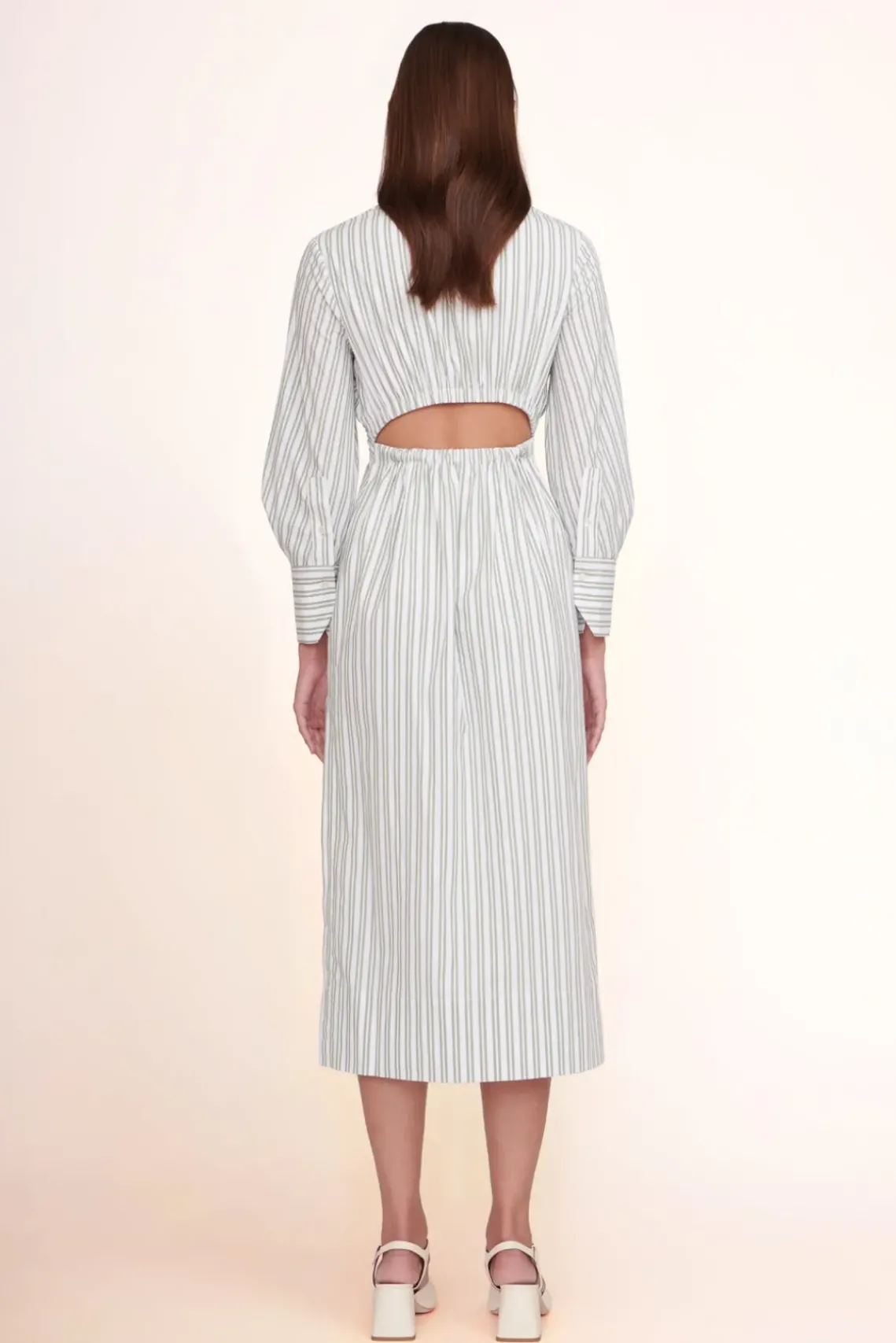 CLOTHING STAUD - CROSSHILL DRESS MOSS STRIPE