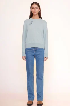 PET STAUD Pet Sweats & Knits- CUSTOM CASHMERE CREWNECK SWEATER LIGHT BLUE