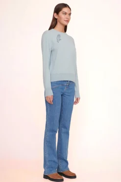 PET STAUD Pet Sweats & Knits- CUSTOM CASHMERE CREWNECK SWEATER LIGHT BLUE