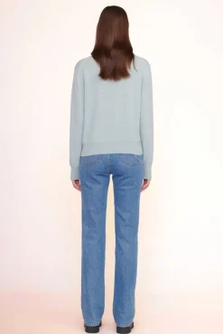 PET STAUD Pet Sweats & Knits- CUSTOM CASHMERE CREWNECK SWEATER LIGHT BLUE