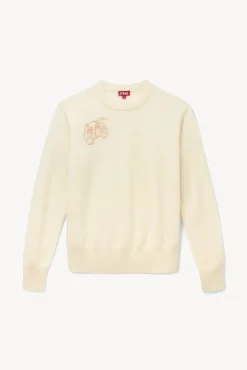 PET STAUD Pet Sweats & Knits- CUSTOM CASHMERE CREWNECK SWEATER CREAM