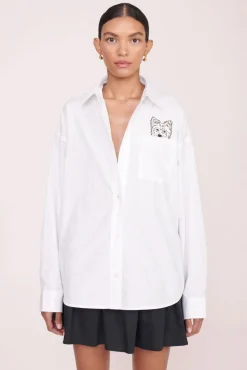 PET STAUD Pet Ready To Wear- CUSTOM CLASSIC OVERSIZED SHIRT WHITE