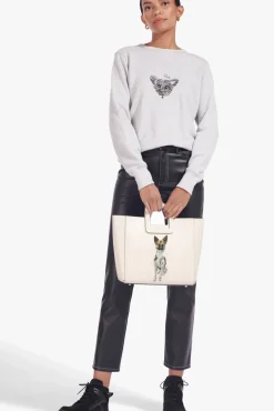 PET STAUD Pet Handbags- CUSTOM SHIRLEY LEATHER BAG CREAM