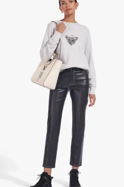 PET STAUD Pet Handbags- CUSTOM SHIRLEY LEATHER BAG CREAM