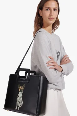 PET STAUD Pet Handbags- CUSTOM SHIRLEY LEATHER BAG BLACK
