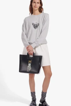 PET STAUD Pet Handbags- CUSTOM SHIRLEY LEATHER BAG BLACK