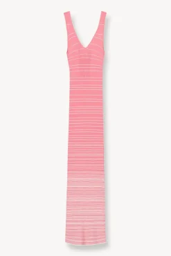 CLOTHING STAUD - DANA DRESS CORAL PINK WHITE