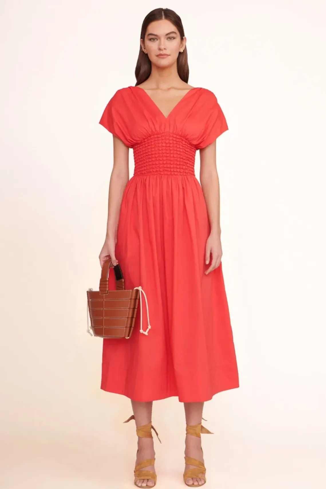 HANDBAGS STAUD - DIAMOND MINI TOTE TAN CREAM