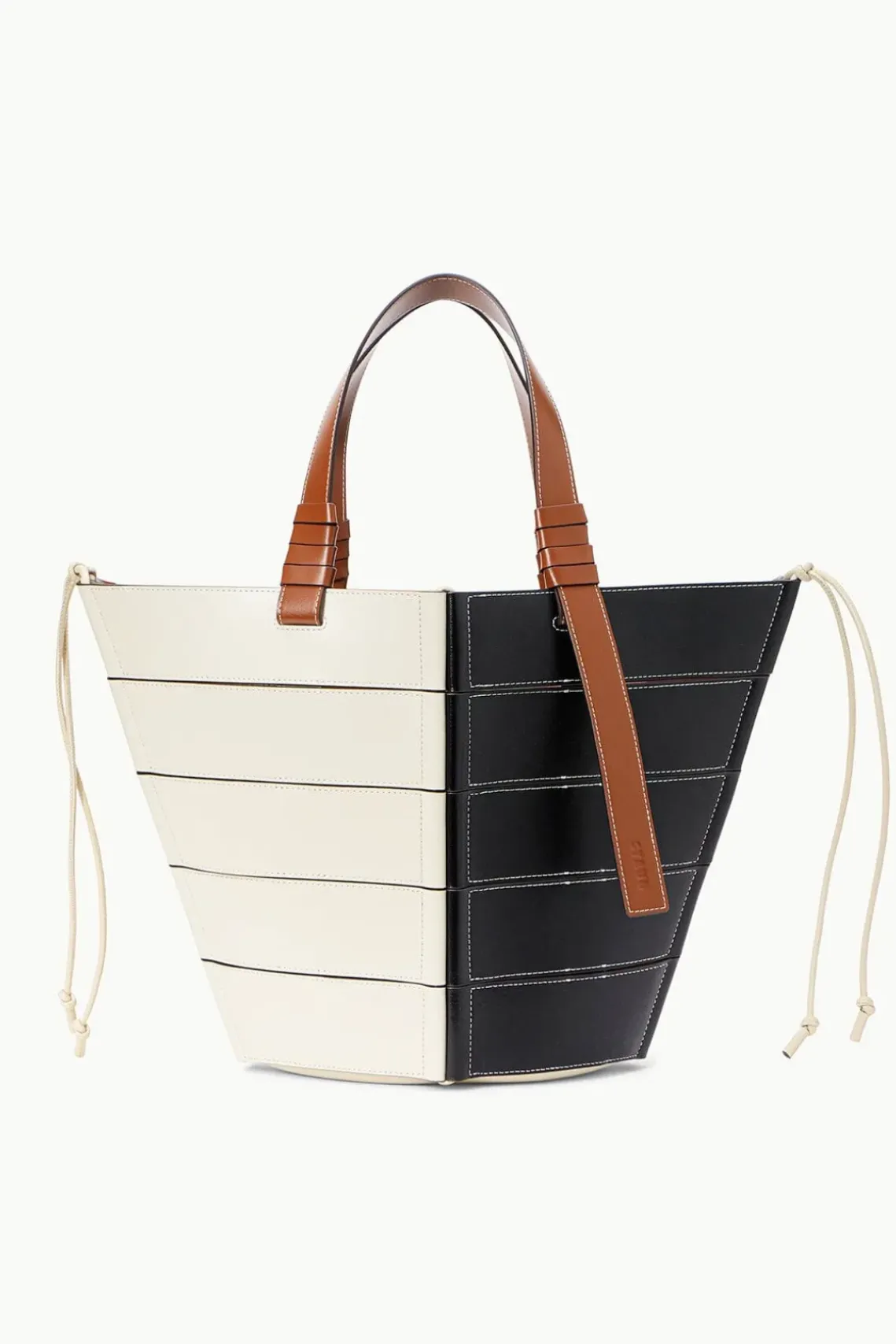 HANDBAGS STAUD - DIAMOND TOTE CREAM TAN BLACK