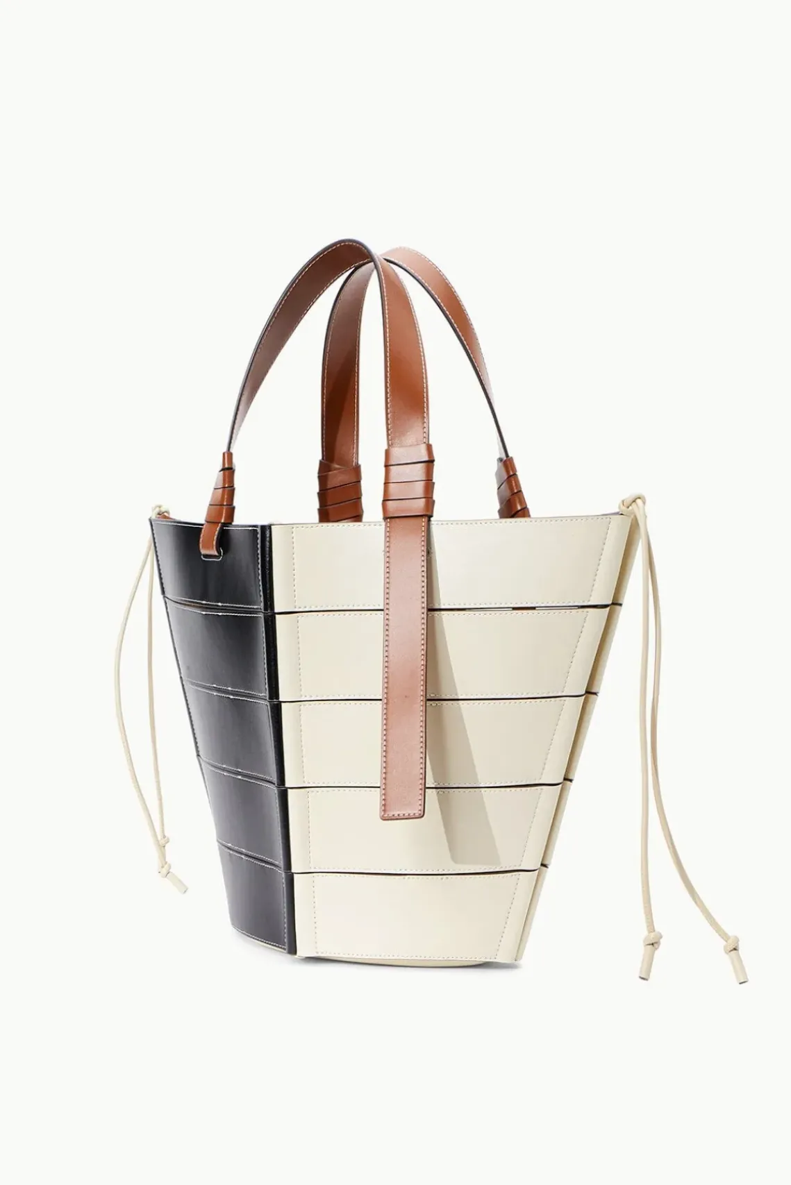 HANDBAGS STAUD - DIAMOND TOTE CREAM TAN BLACK