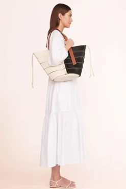 HANDBAGS STAUD - DIAMOND TOTE CREAM TAN BLACK