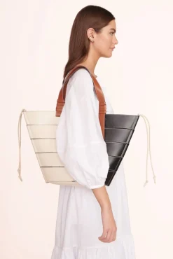 HANDBAGS STAUD - DIAMOND TOTE CREAM TAN BLACK