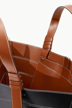 HANDBAGS STAUD - DIAMOND TOTE CREAM TAN BLACK