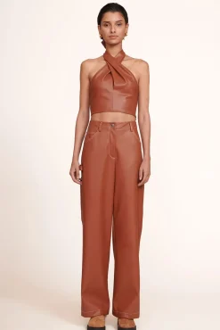 CLOTHING STAUD - DOMINO PANT WHISKEY VEGAN LEATHER