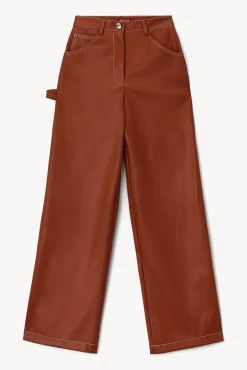 CLOTHING STAUD - DOMINO PANT WHISKEY VEGAN LEATHER