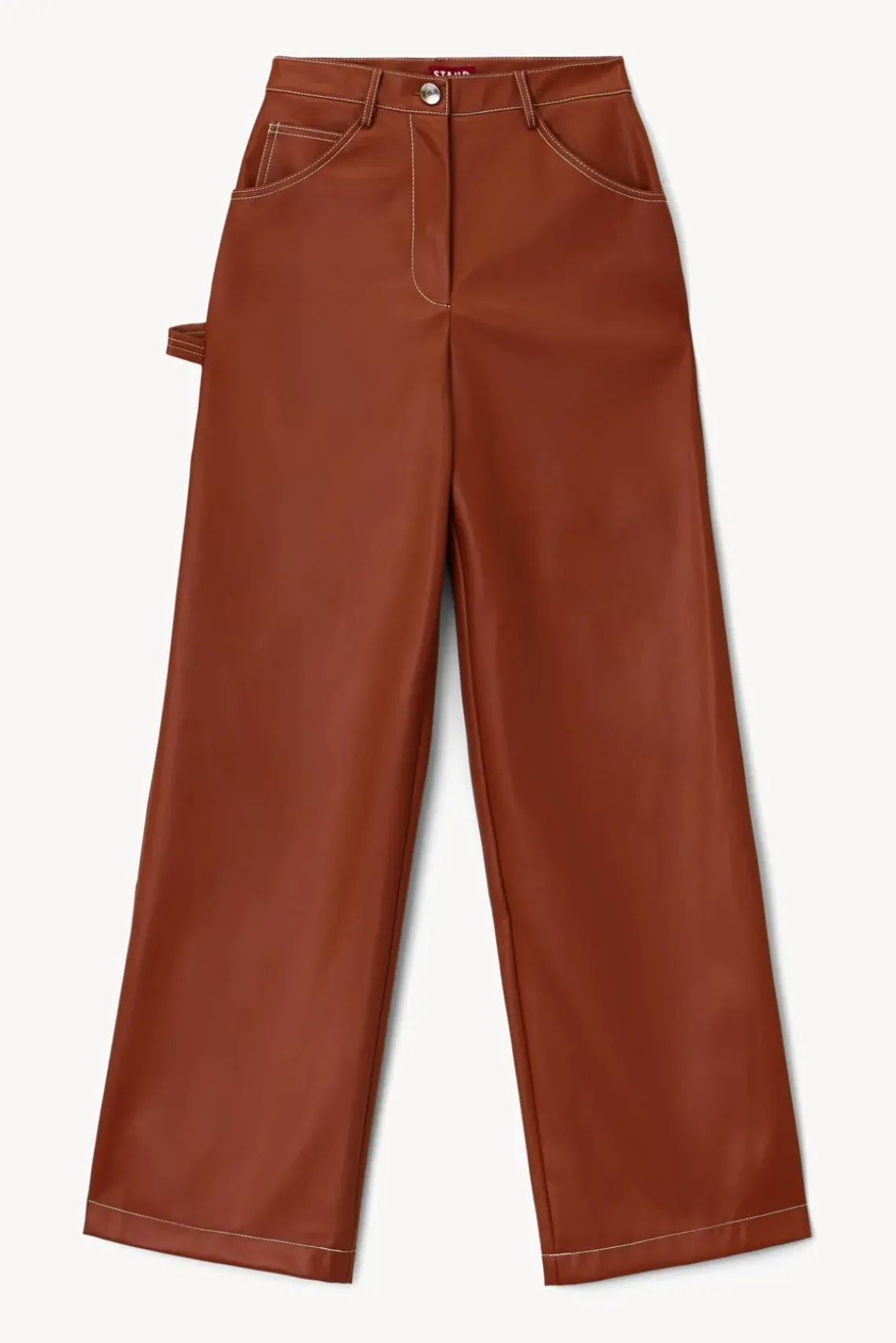 CLOTHING STAUD - DOMINO PANT WHISKEY VEGAN LEATHER