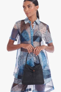 HANDBAGS STAUD - FELIX NYLON SHOULDER BAG BLACK