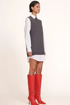 CLOTHING STAUD - FERN DRESS GREY WHITE