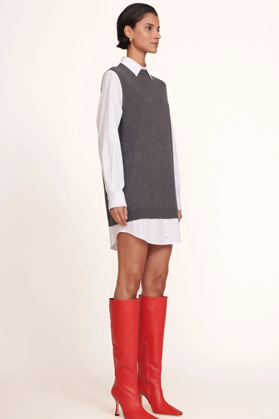 CLOTHING STAUD - FERN DRESS GREY WHITE