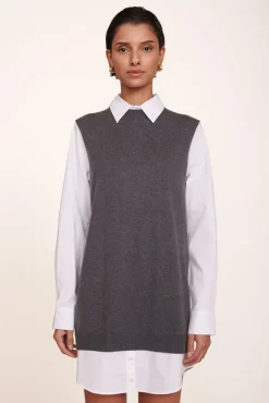 CLOTHING STAUD - FERN DRESS GREY WHITE