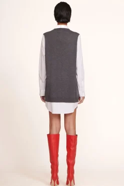 CLOTHING STAUD - FERN DRESS GREY WHITE