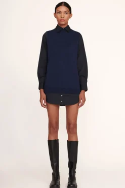 CLOTHING STAUD - FERN DRESS NAVY BLACK