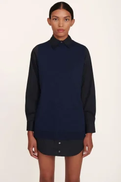 CLOTHING STAUD - FERN DRESS NAVY BLACK